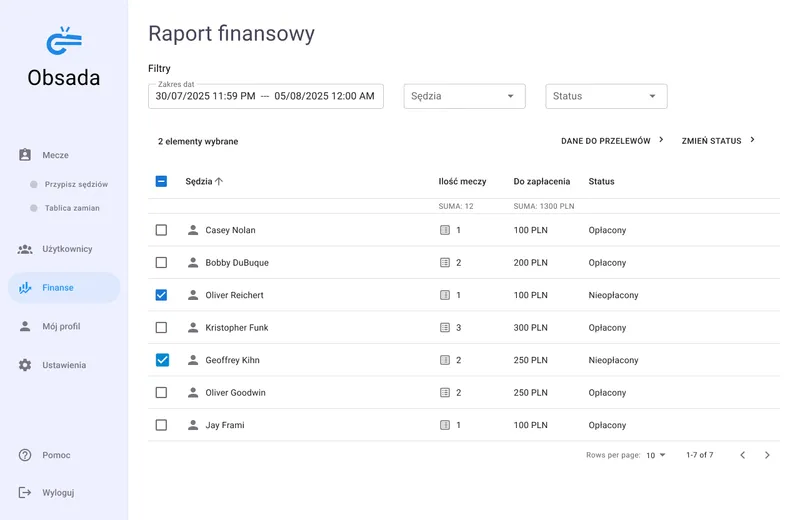 Referee Assignment Dashboard